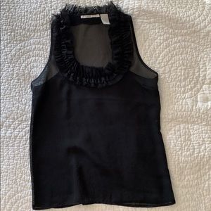 Black sheer racerback blouse